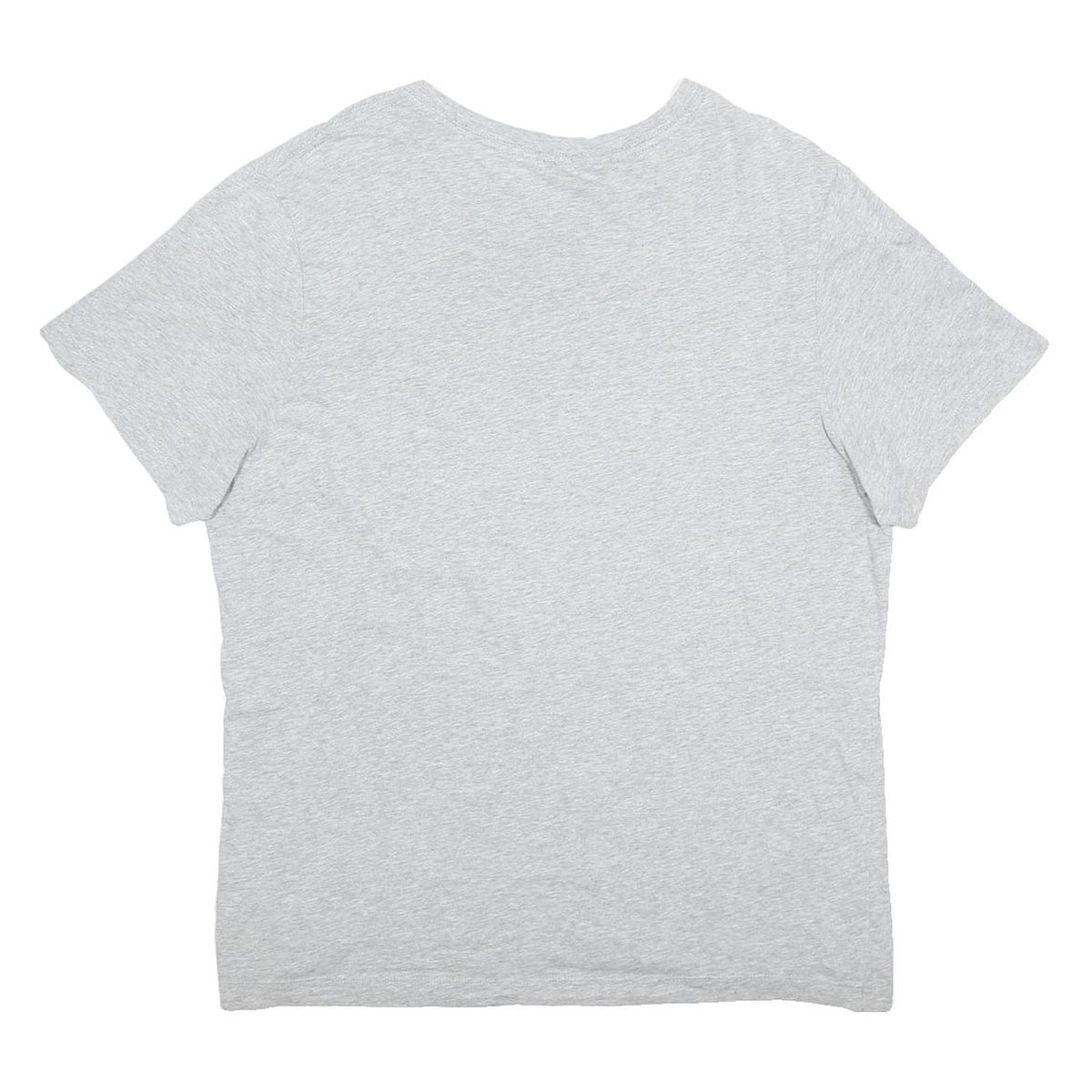NIKE Mens Grey L Cotton Blend V-Neck Short Sleeve T-Shirt Swoosh Logo Casual
