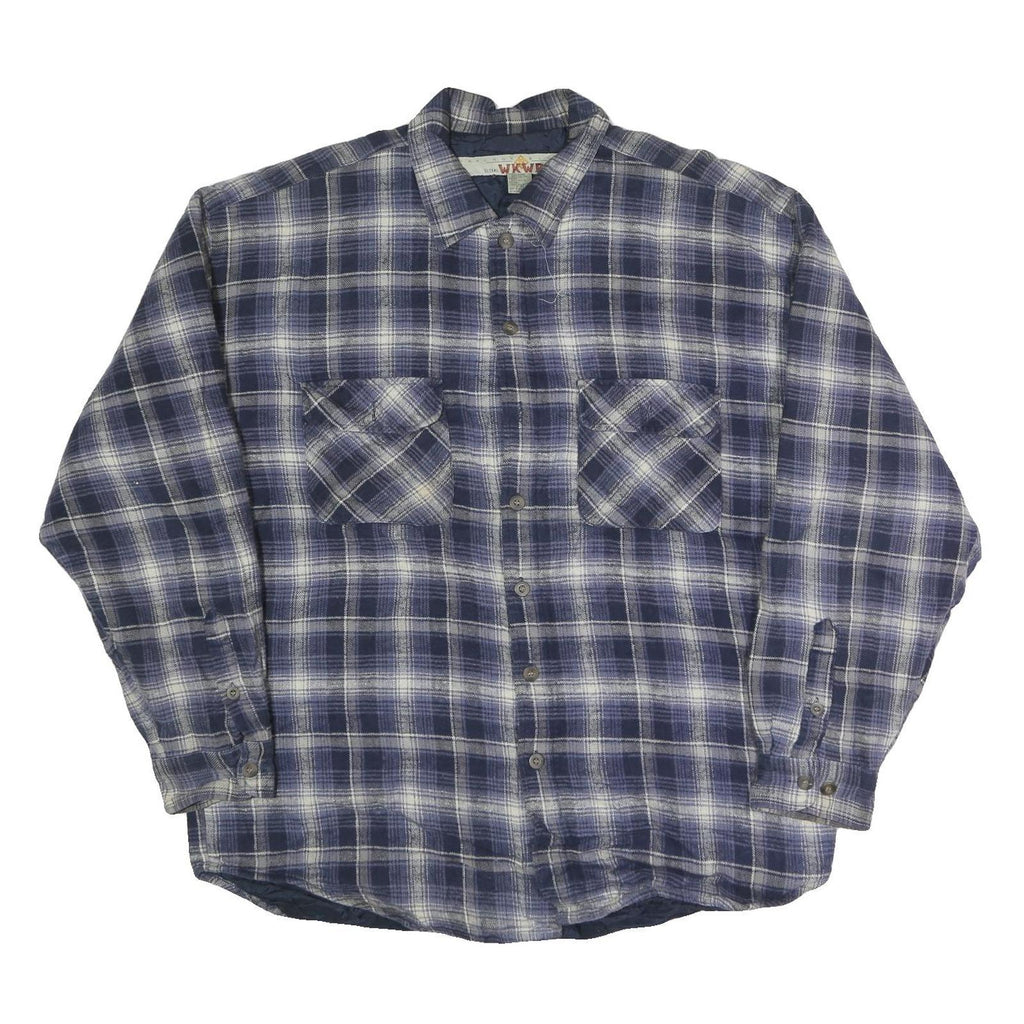 ANCHOR BLUE Mens Blue & White Check Shirt XL Casual Cotton Blend Button Up