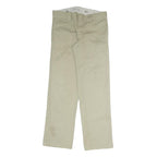 DICKIES Mens Cotton Blend Beige Regular Straight Trousers W32 L30 Workwear