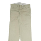 DICKIES Mens Cotton Blend Beige Regular Straight Trousers W32 L30 Workwear