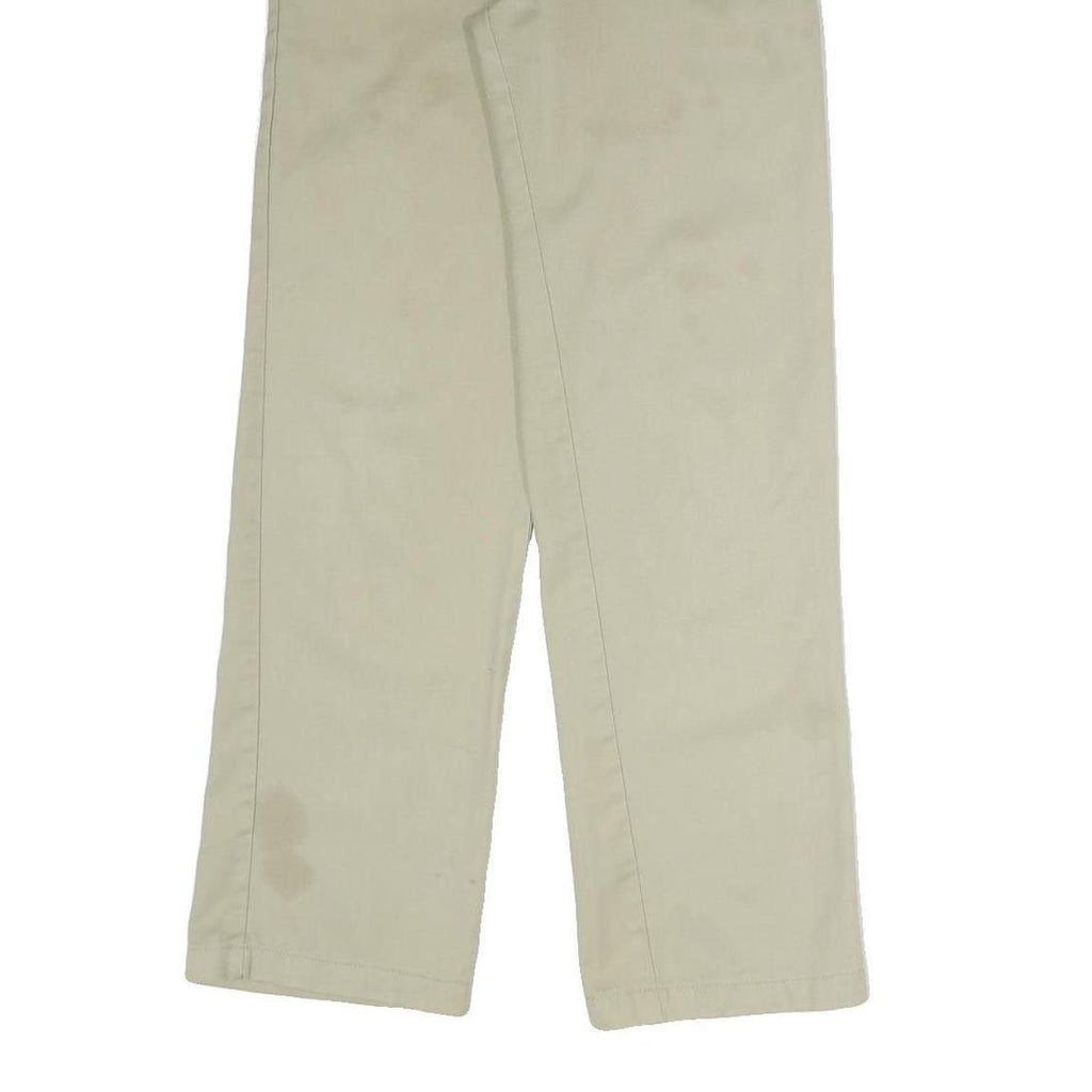 DICKIES Mens Cotton Blend Beige Regular Straight Trousers W32 L30 Workwear
