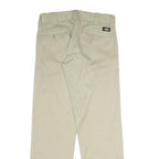 DICKIES Mens Cotton Blend Beige Regular Straight Trousers W32 L30 Workwear