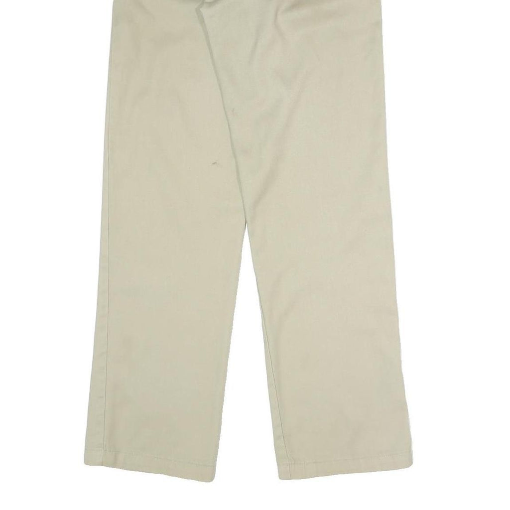 DICKIES Mens Cotton Blend Beige Regular Straight Trousers W32 L30 Workwear