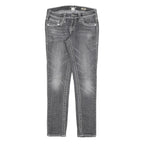SILVER Womens Slim Grey Denim Slim Jeans W28 L30 Stylish Stitching Zip Closure