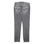 SILVER Womens Slim Grey Denim Slim Jeans W28 L30 Stylish Stitching Zip Closure