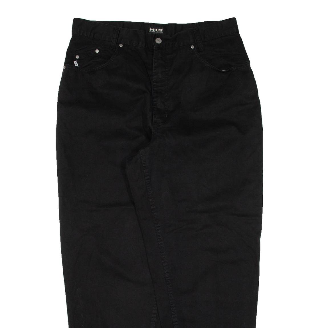 H.I.S Womens Trousers Black Relaxed Tapered W33 L30