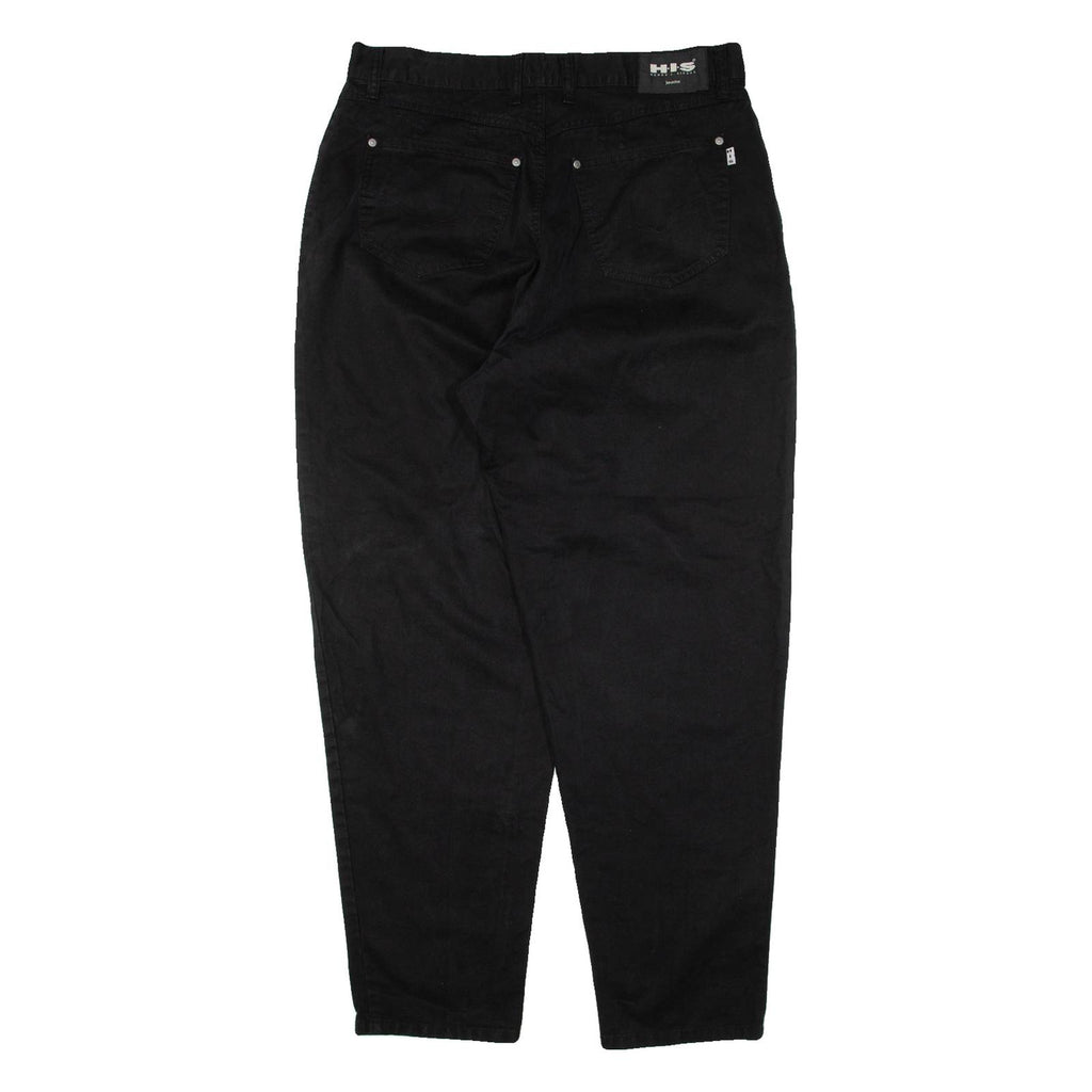 H.I.S Womens Trousers Black Relaxed Tapered W33 L30