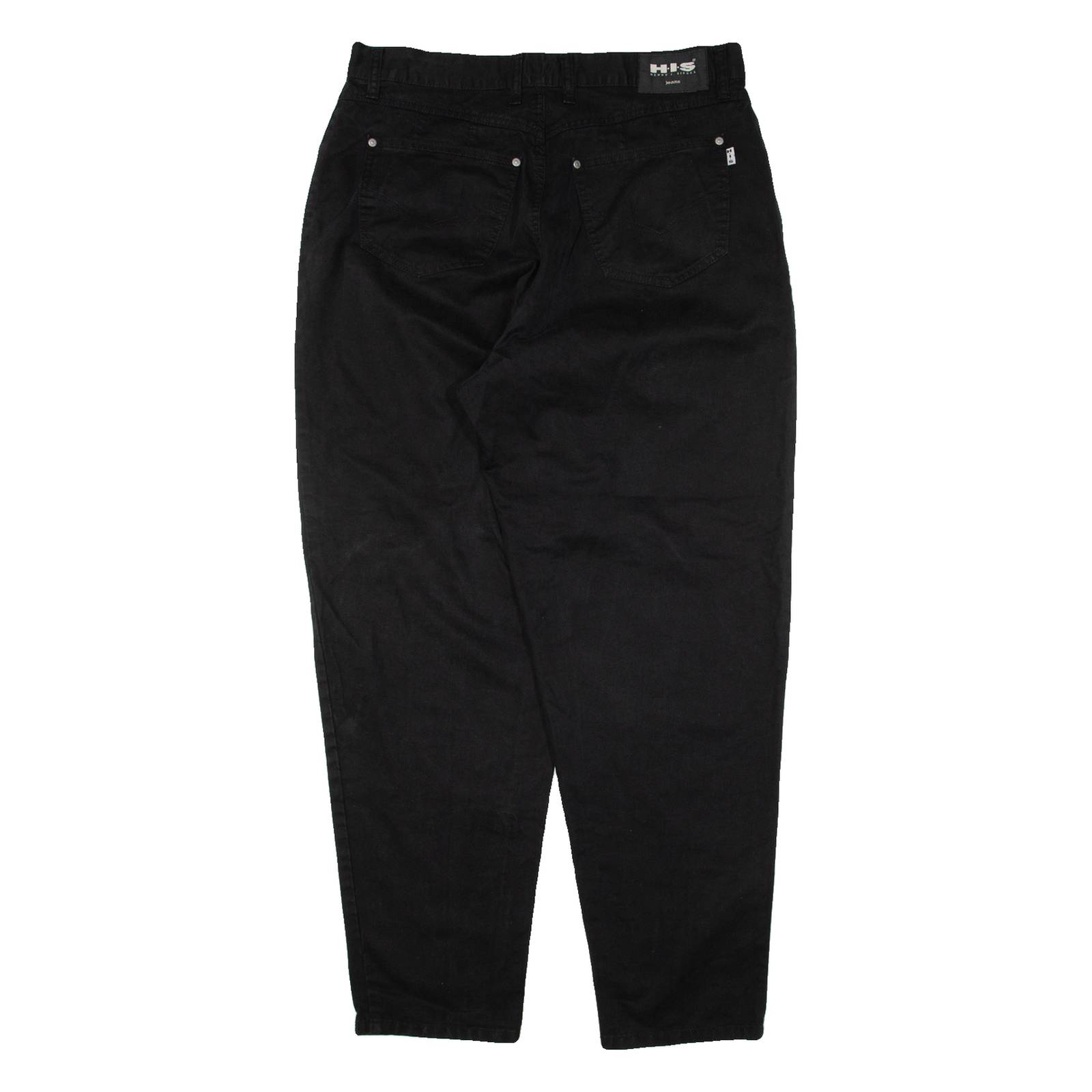 H.I.S Womens Trousers Black Relaxed Tapered W33 L30