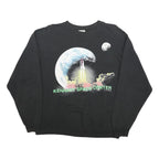 HANES Mens Black Kennedy Space Center Crew Neck XL Sweatshirt Cotton Blend