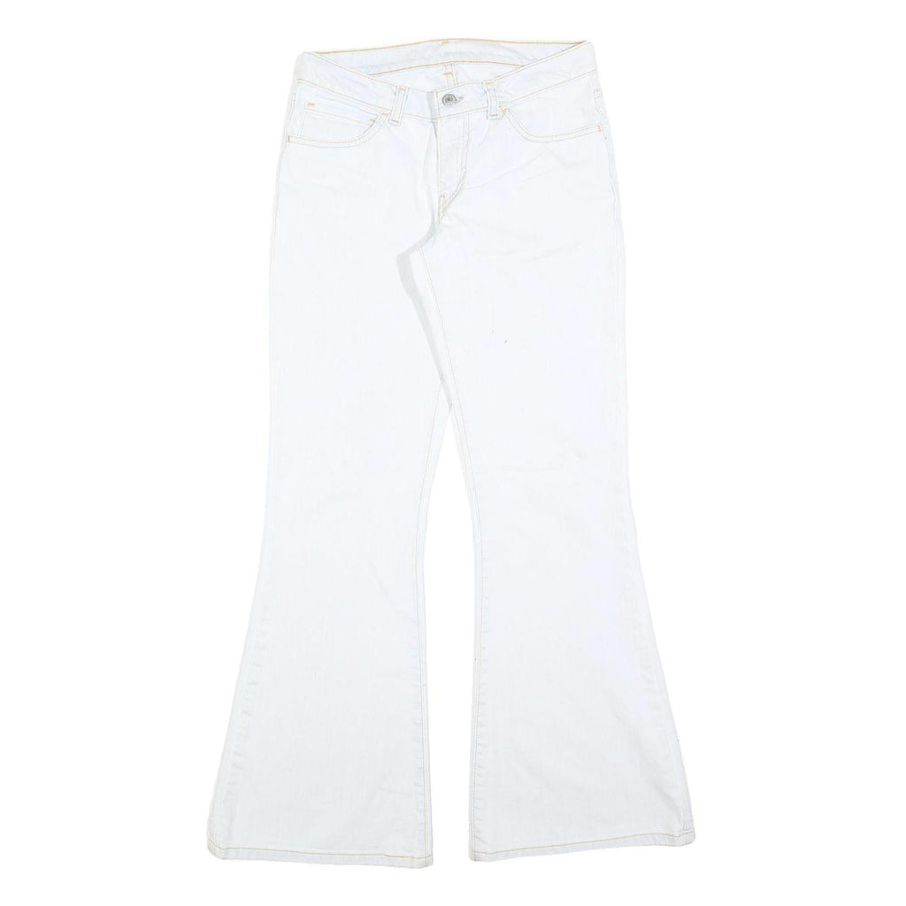 LEVI'S Womens White Regular Flared Denim Light W28 L32 Cotton Blend Zip Jeans