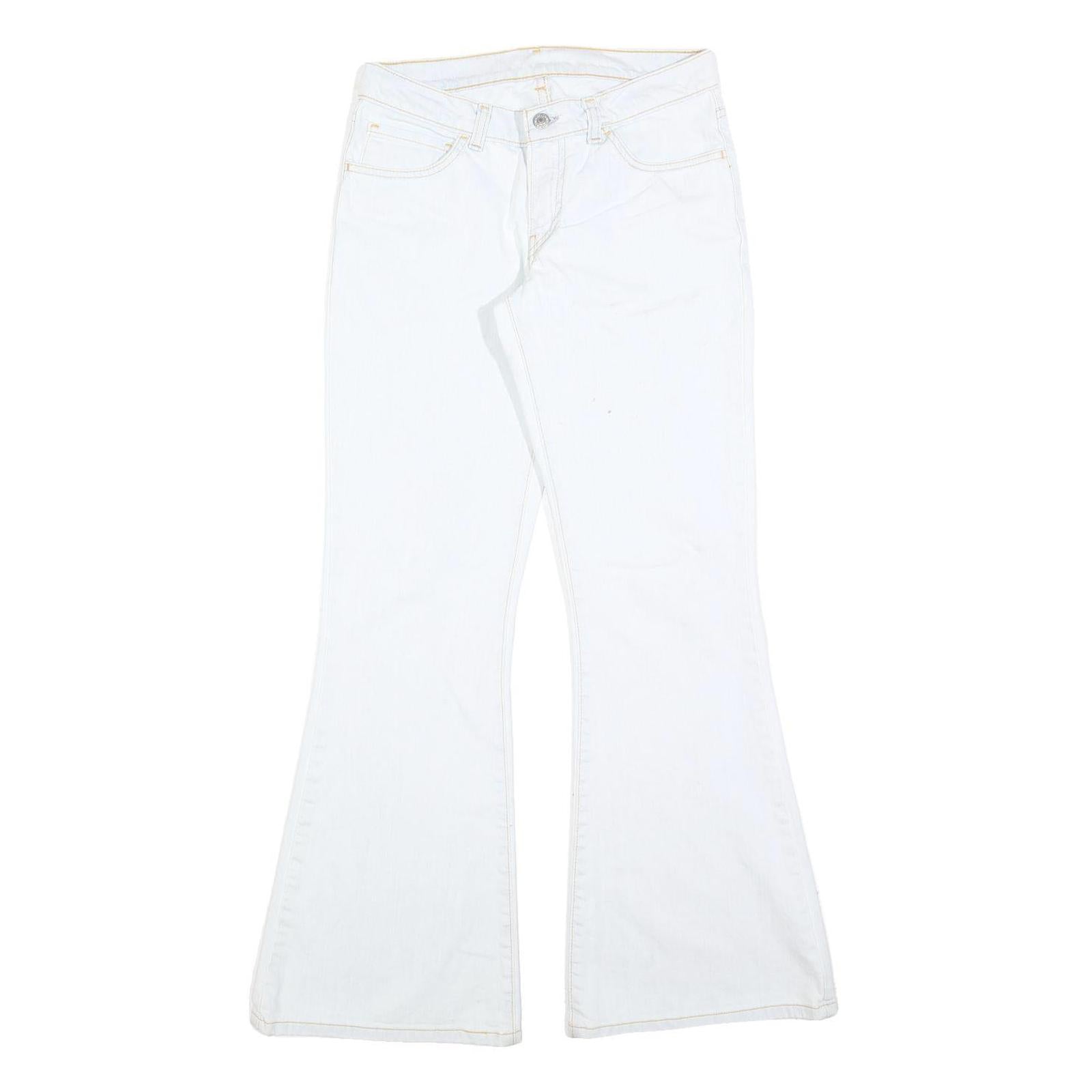 LEVI'S Womens White Regular Flared Denim Light W28 L32 Cotton Blend Zip Jeans