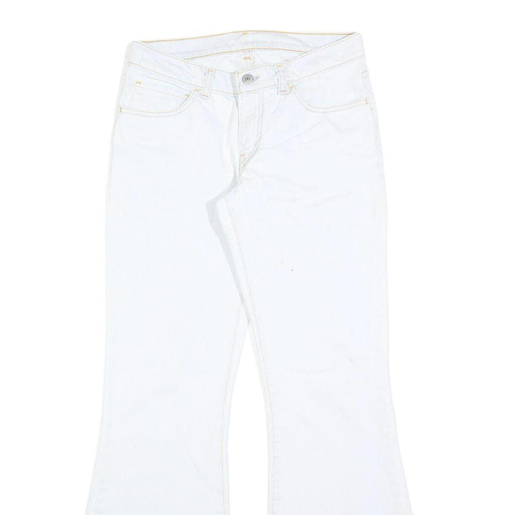 LEVI'S Womens White Regular Flared Denim Light W28 L32 Cotton Blend Zip Jeans