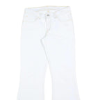 LEVI'S Womens White Regular Flared Denim Light W28 L32 Cotton Blend Zip Jeans