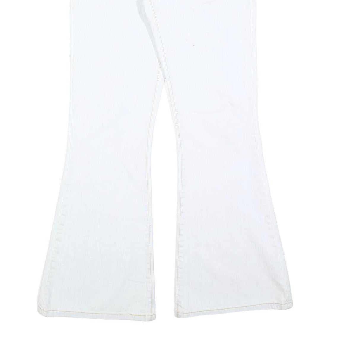 LEVI'S Womens White Regular Flared Denim Light W28 L32 Cotton Blend Zip Jeans