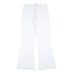 LEVI'S Womens White Regular Flared Denim Light W28 L32 Cotton Blend Zip Jeans