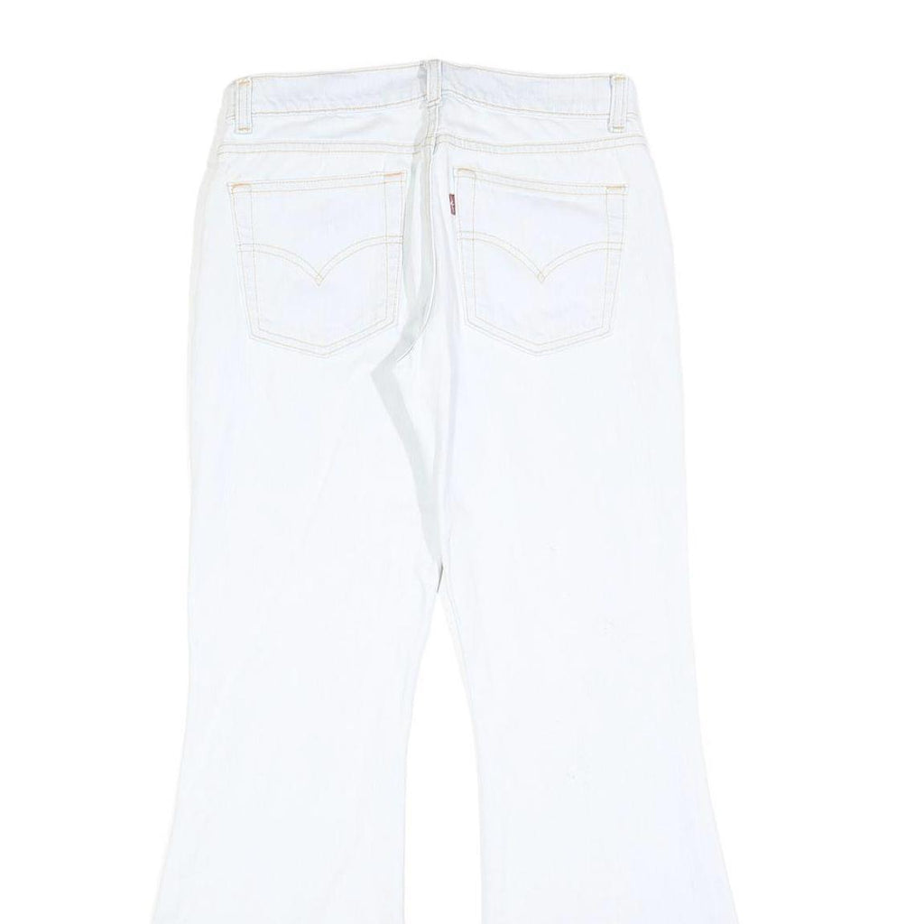 LEVI'S Womens White Regular Flared Denim Light W28 L32 Cotton Blend Zip Jeans