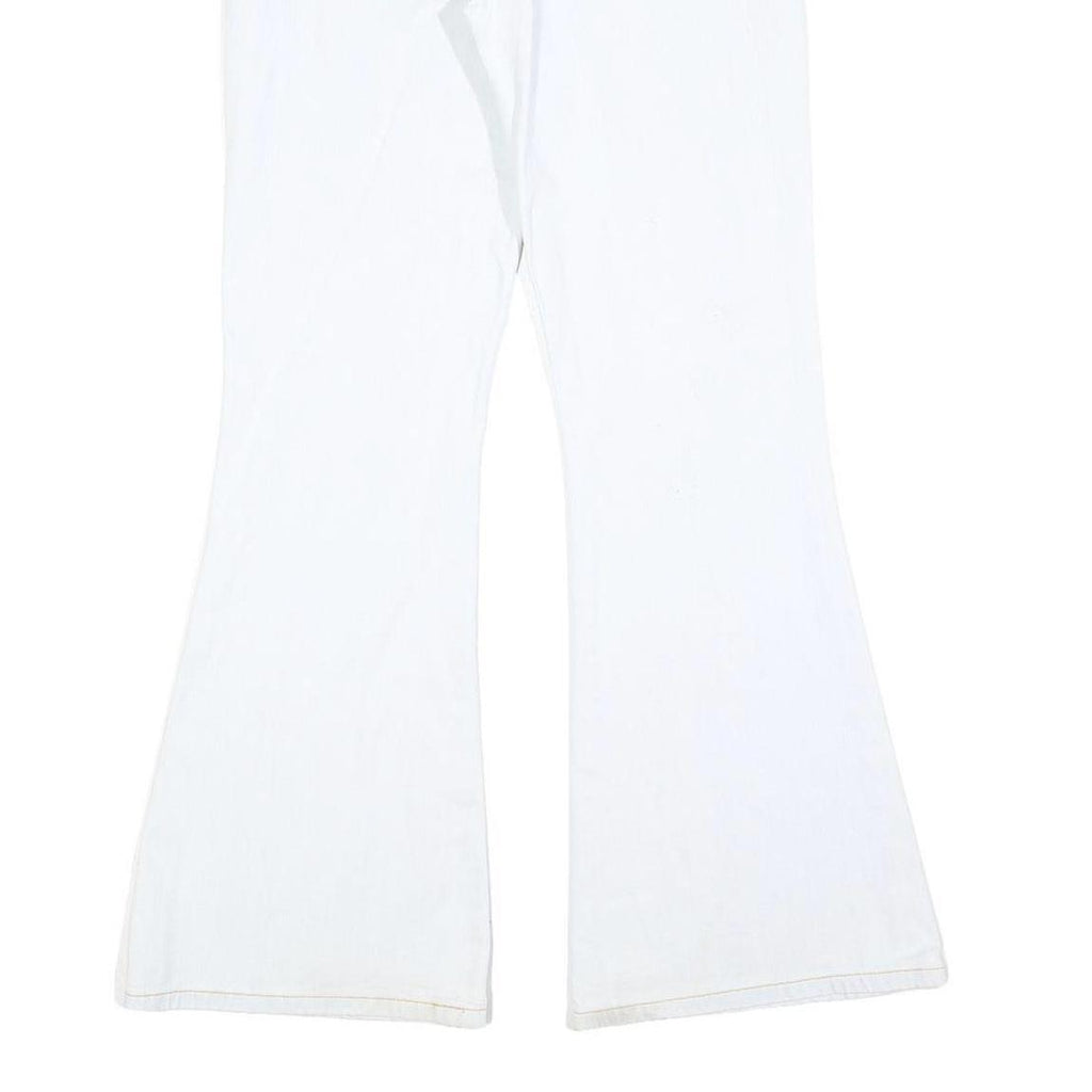 LEVI'S Womens White Regular Flared Denim Light W28 L32 Cotton Blend Zip Jeans