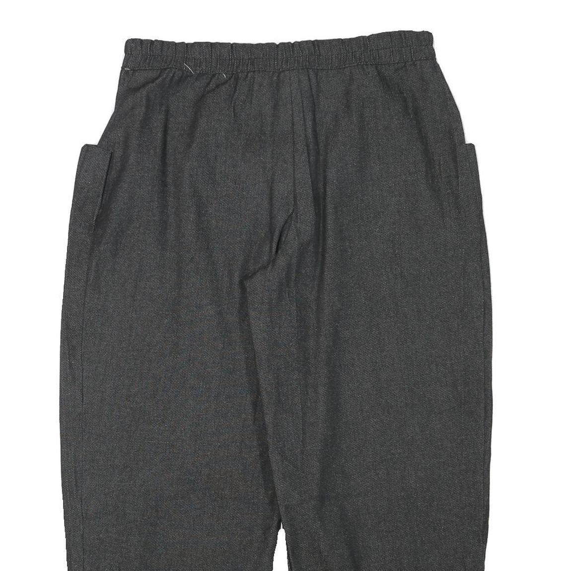 Womens Relaxed Fit Grey Cotton Blend Trousers W34 L28 Zip Closure Elastic Waist