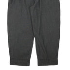 Womens Relaxed Fit Grey Cotton Blend Trousers W34 L28 Zip Closure Elastic Waist