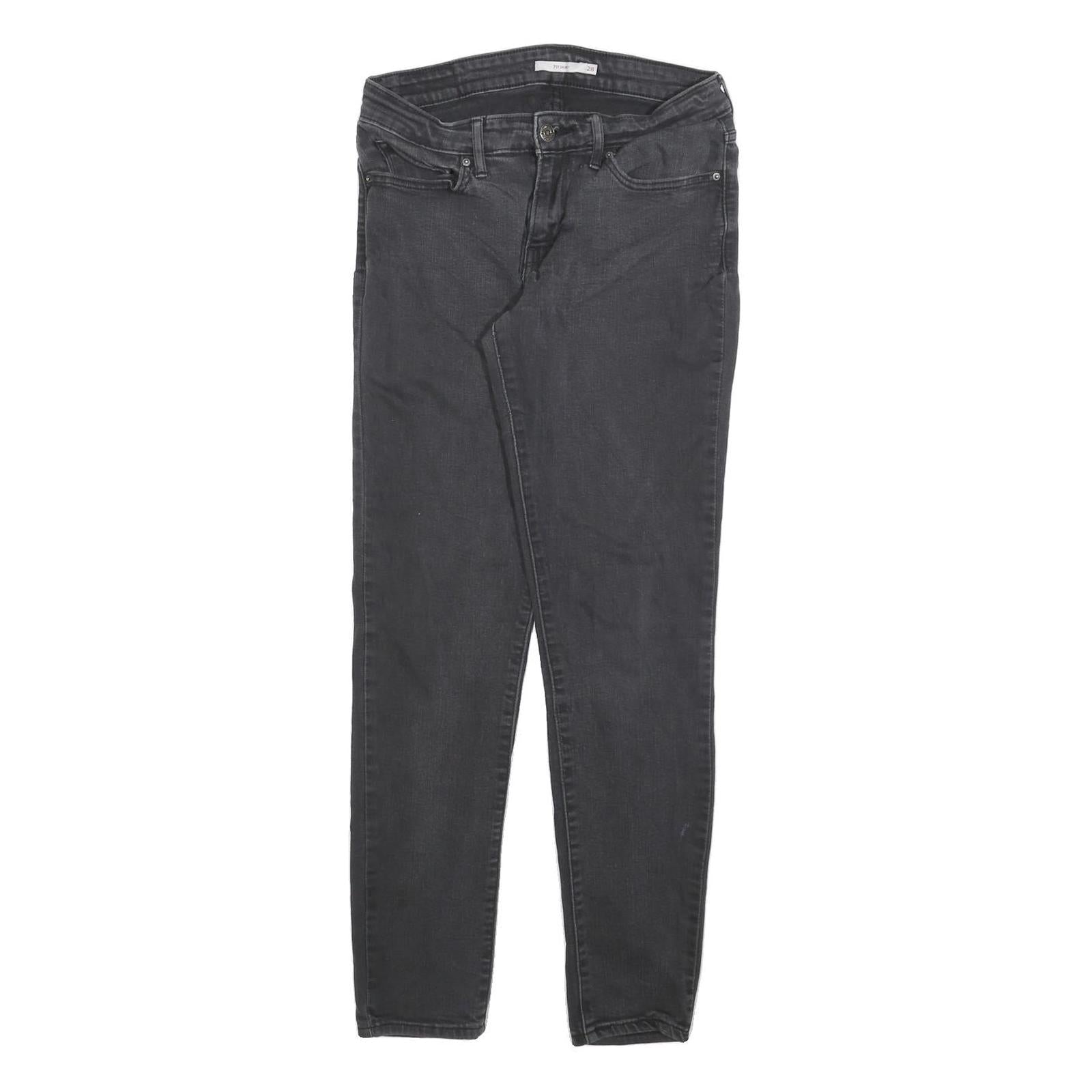 LEVI'S 711 Womens Jeans Black Slim Skinny Denim Medium W28 L30 Stretch Cotton