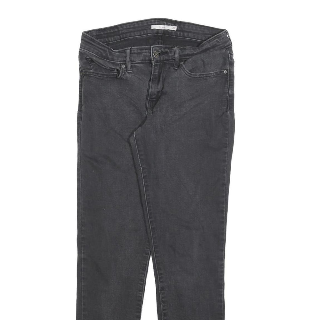 LEVI'S 711 Womens Jeans Black Slim Skinny Denim Medium W28 L30 Stretch Cotton
