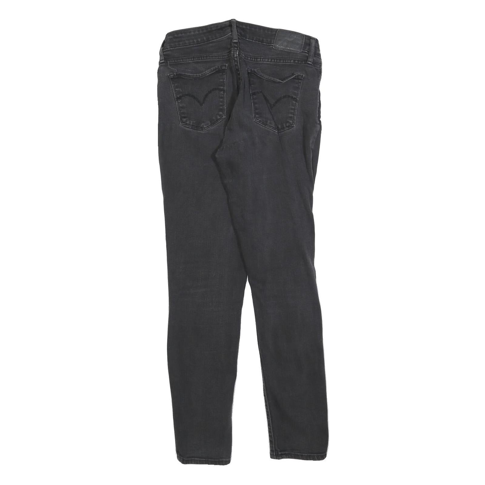 LEVI'S 711 Womens Jeans Black Slim Skinny Denim Medium W28 L30 Stretch Cotton