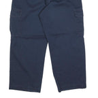 DICKIES Mens Cotton Blend Navy Relaxed Straight Cargo Work Trousers W38 L27