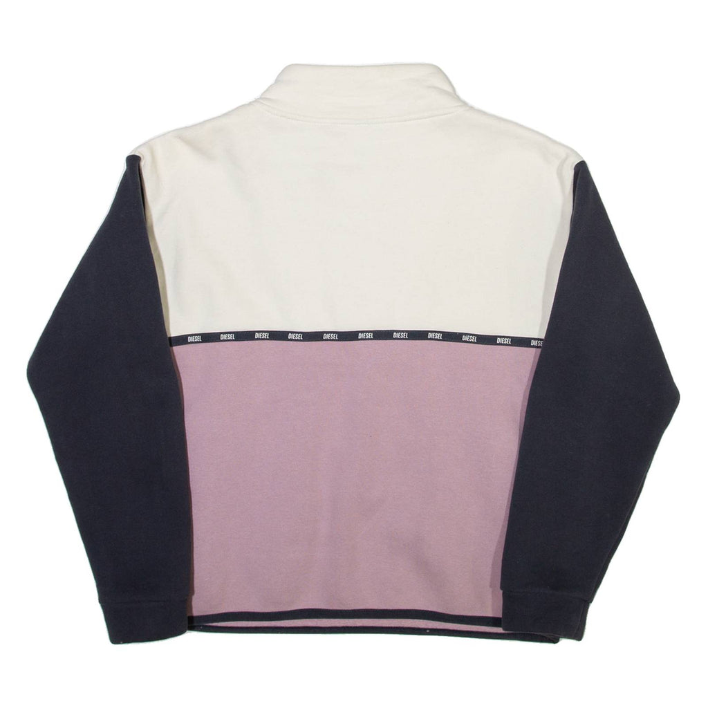 DIESEL Mens Sweatshirt Purple 1/4 Zip XS