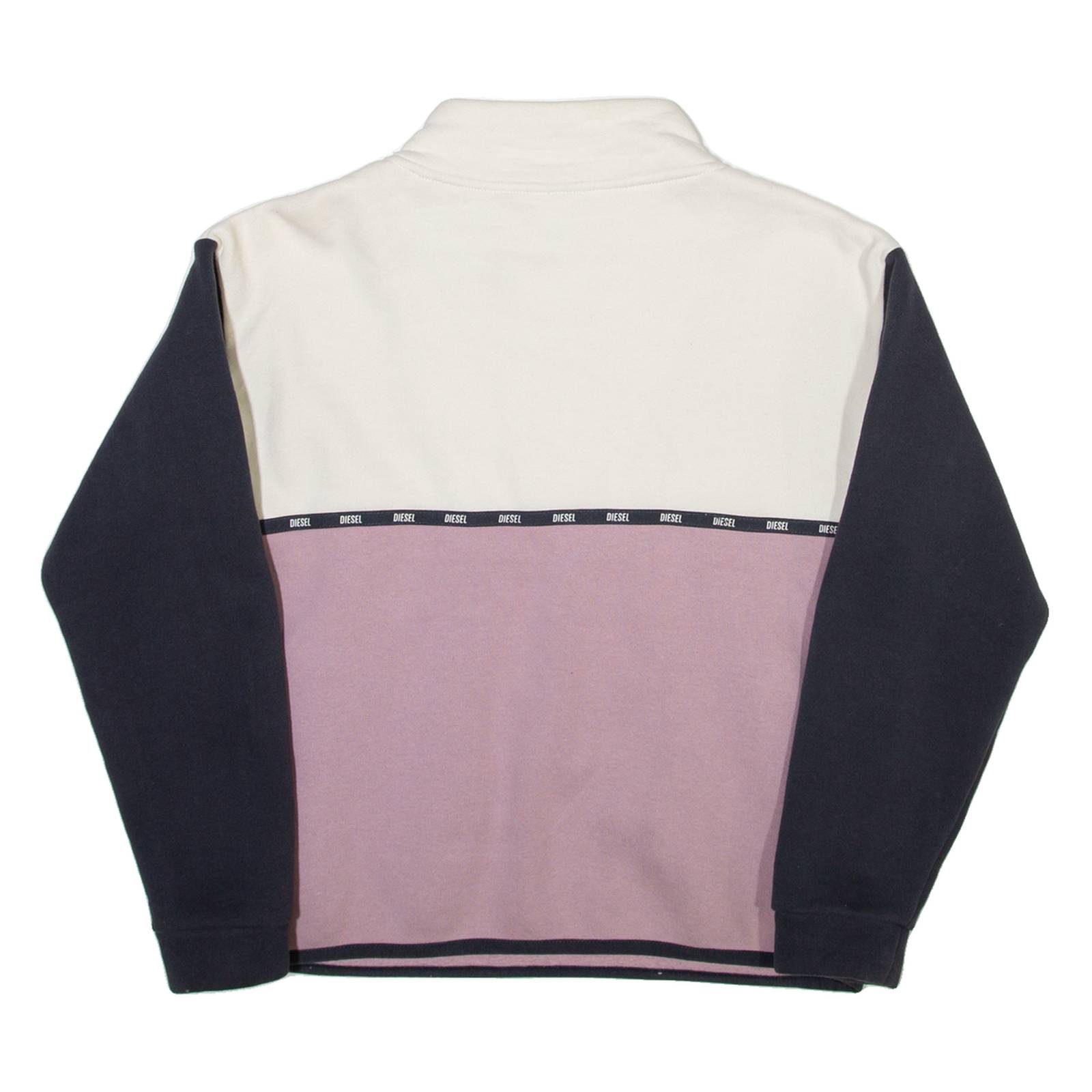DIESEL Mens Sweatshirt Purple 1/4 Zip XS