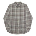 CHAPS Mens Blue & Brown Check Shirt M Button-Down Collar Long Sleeve Cotton