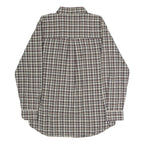 CHAPS Mens Blue & Brown Check Shirt M Button-Down Collar Long Sleeve Cotton