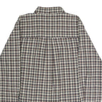 CHAPS Mens Blue & Brown Check Shirt M Button-Down Collar Long Sleeve Cotton