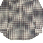 CHAPS Mens Blue & Brown Check Shirt M Button-Down Collar Long Sleeve Cotton