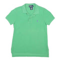 POLO RALPH LAUREN Girls Green Short Sleeve Plain 4Y Cotton Blend Polo Shirt