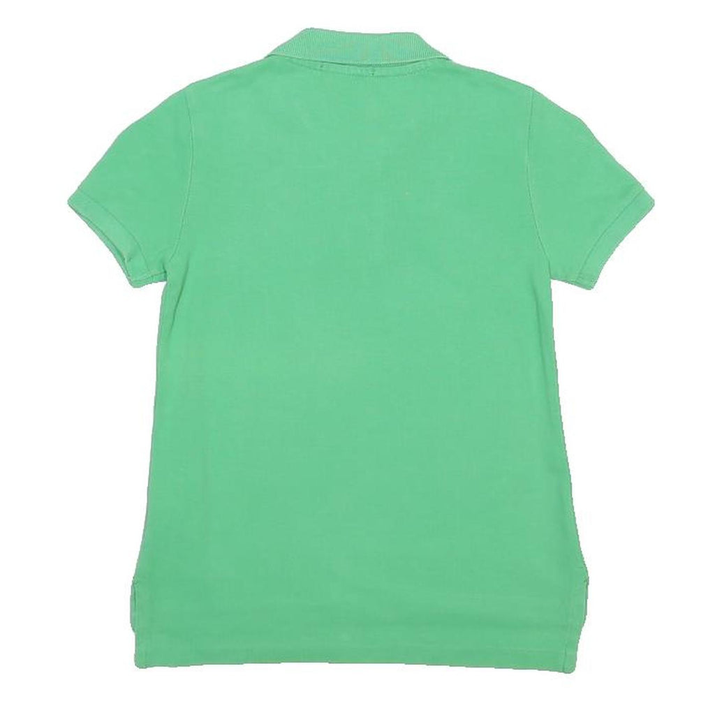 POLO RALPH LAUREN Girls Green Short Sleeve Plain 4Y Cotton Blend Polo Shirt