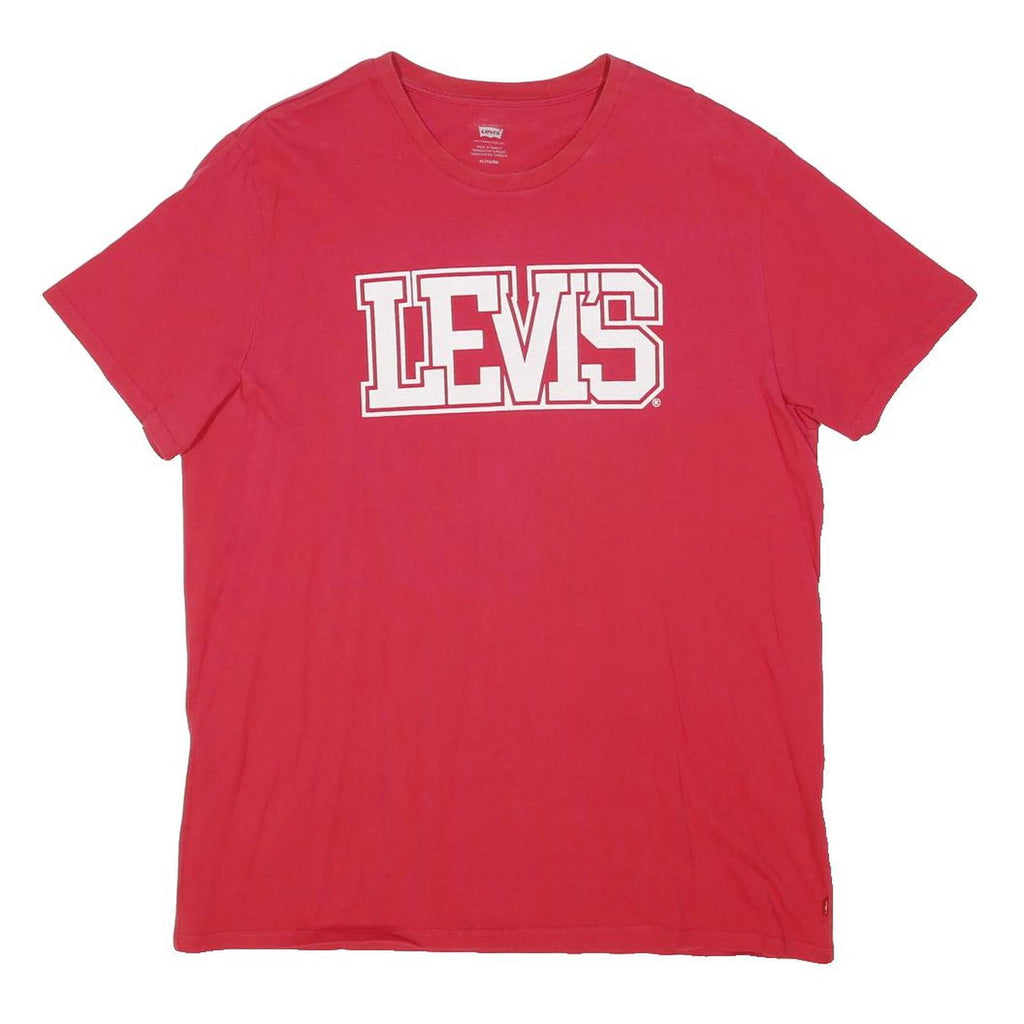 LEVI'S Mens Red Graphic T-Shirt XL Short Sleeve Crew Neck Casual Cotton Blend