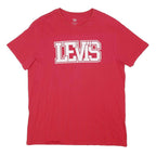 LEVI'S Mens Red Graphic T-Shirt XL Short Sleeve Crew Neck Casual Cotton Blend