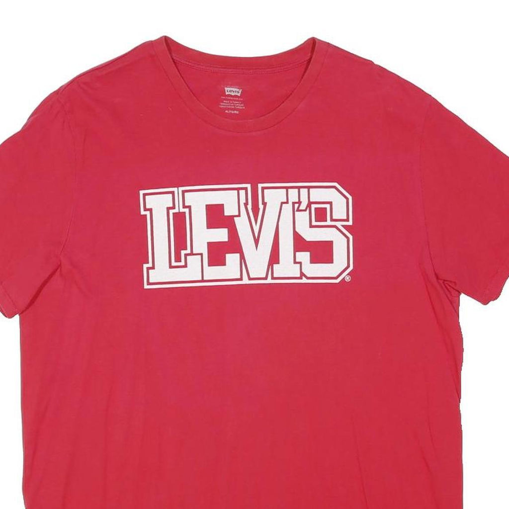 LEVI'S Mens Red Graphic T-Shirt XL Short Sleeve Crew Neck Casual Cotton Blend