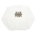 WILSON SPORT Mens White Athletes In Action Crew Neck L Cotton Blend Sweatshirt
