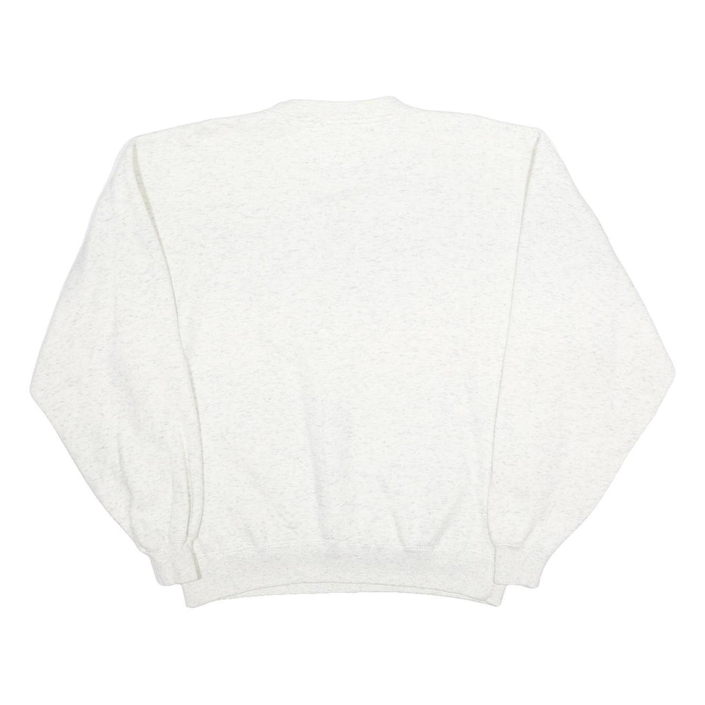 WILSON SPORT Mens White Athletes In Action Crew Neck L Cotton Blend Sweatshirt