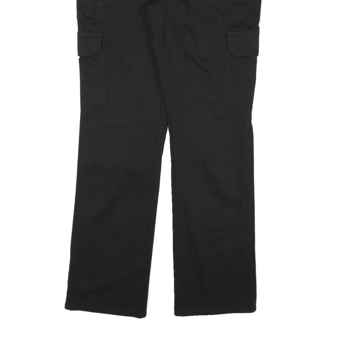 DICKIES Womens Black Regular Cargo Trousers W36 L31 Cotton Blend Zip Closure