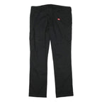 DICKIES Womens Black Regular Cargo Trousers W36 L31 Cotton Blend Zip Closure
