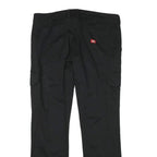 DICKIES Womens Black Regular Cargo Trousers W36 L31 Cotton Blend Zip Closure