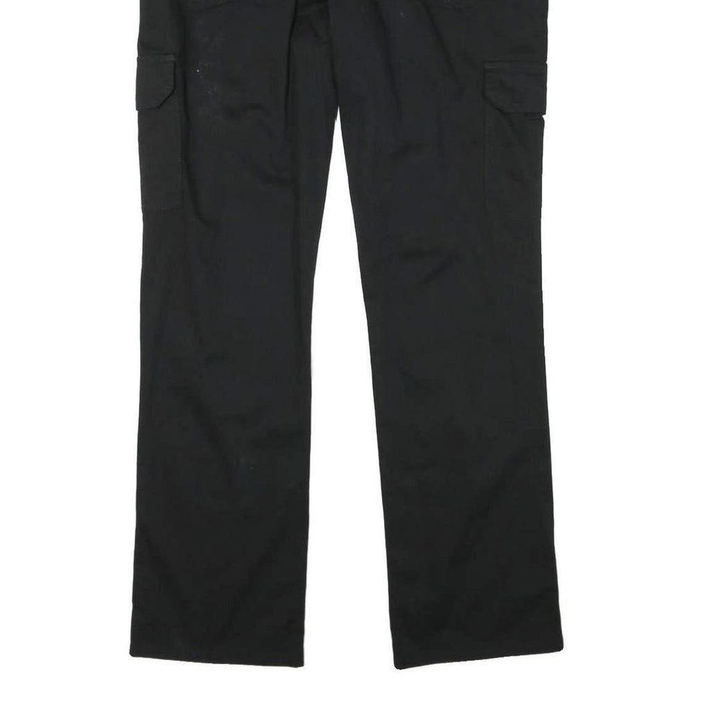 DICKIES Womens Black Regular Cargo Trousers W36 L31 Cotton Blend Zip Closure