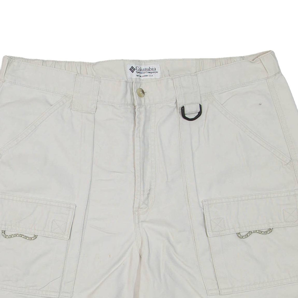 COLUMBIA Fishing Womens Cargo Shorts White L W36