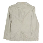 ARMANI COLLEZIONI Mens Beige Cotton Blend Button Jacket M Plain Stylish