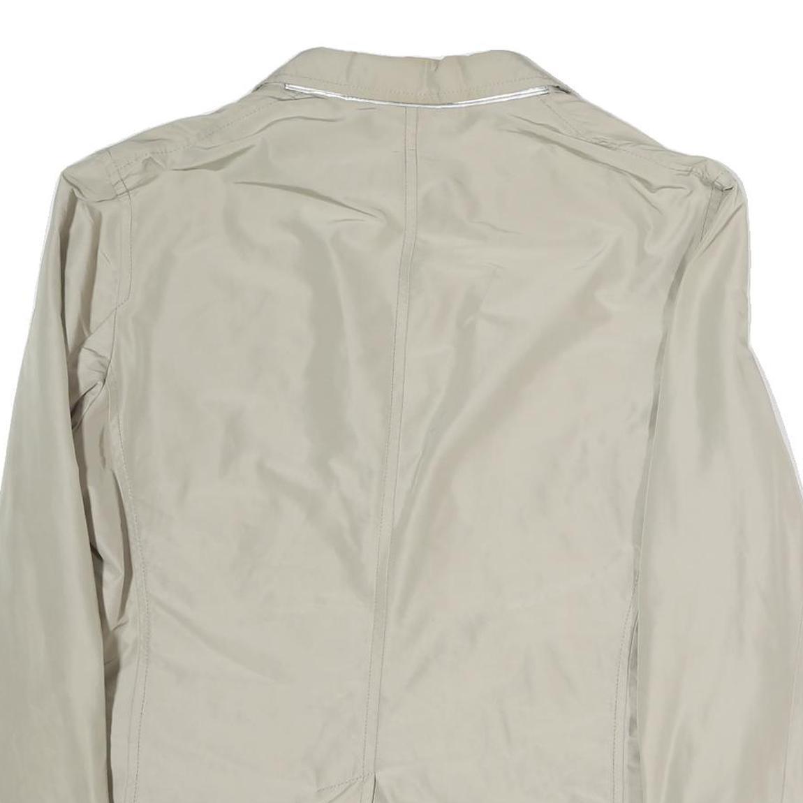 ARMANI COLLEZIONI Mens Beige Cotton Blend Button Jacket M Plain Stylish