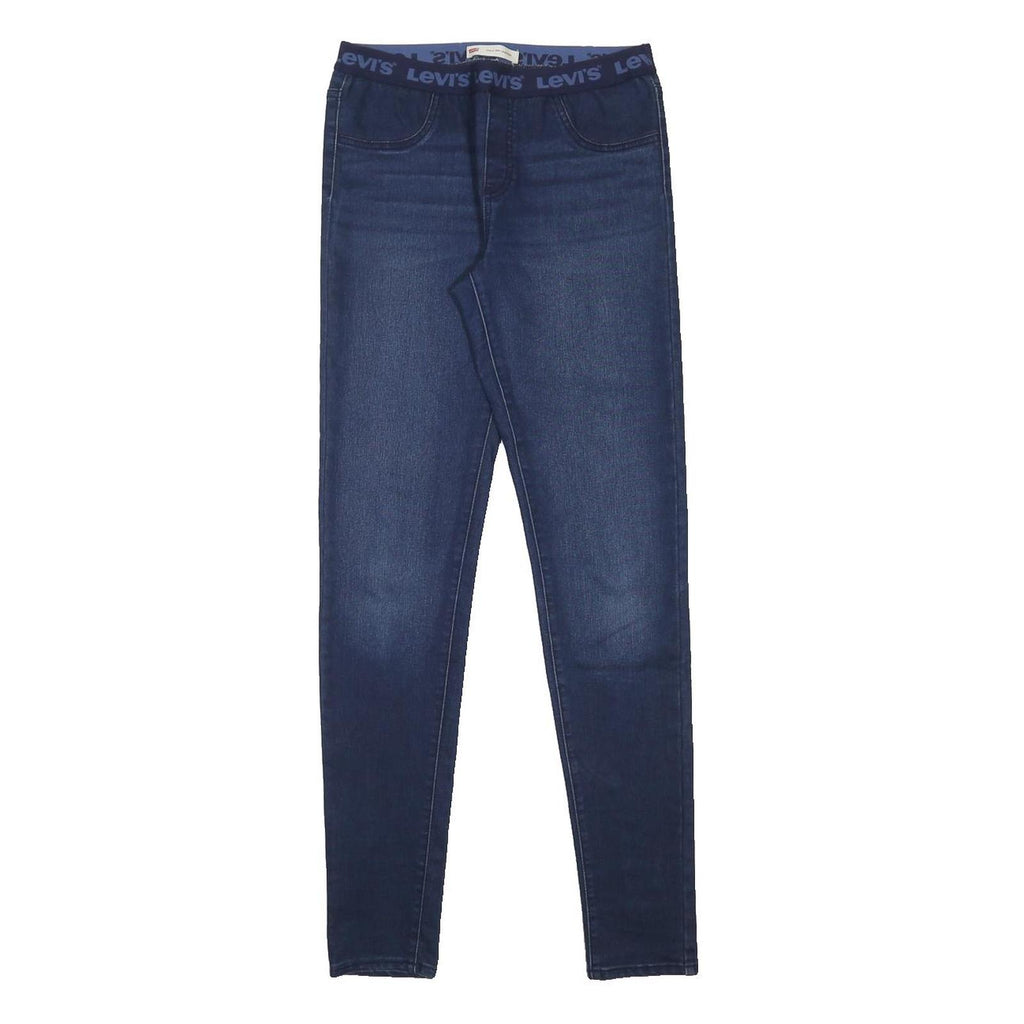 LEVI'S Girls Skinny Blue Denim Slim Fit Light Fabric Wash W28 L31 Zip Pockets