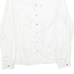G-STAR Womens White Cotton Blend Shirt M Casual Button-Up Lightweight Summer