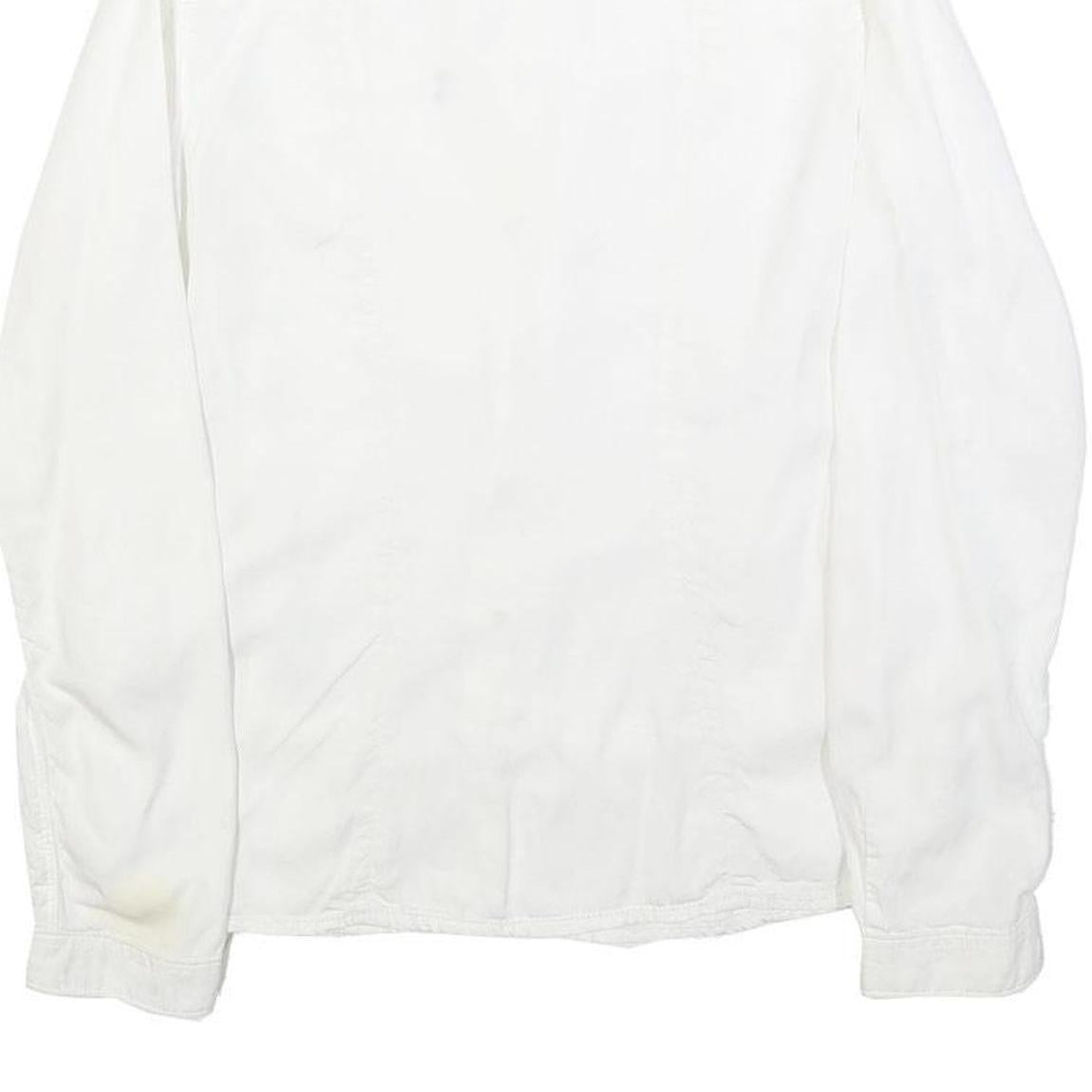 G-STAR Womens White Cotton Blend Shirt M Casual Button-Up Lightweight Summer